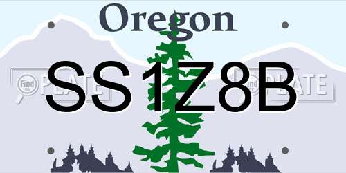 SS1Z8B Oregon License Plate