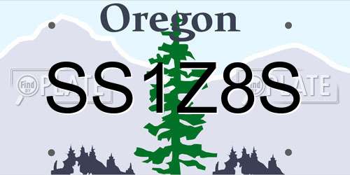 SS1Z8S Oregon License Plate