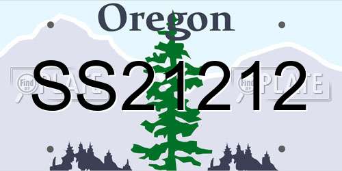 SS21212 Oregon License Plate