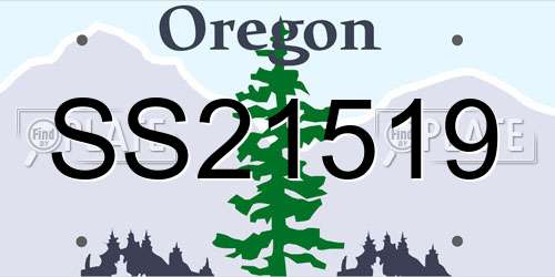 SS21519 Oregon License Plate