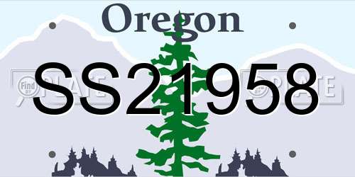 SS21958 Oregon License Plate