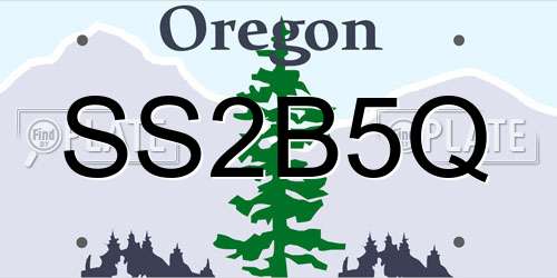 SS2B5Q Oregon License Plate
