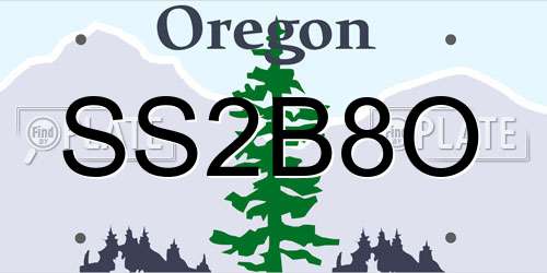 SS2B8O Oregon License Plate