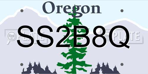 SS2B8Q Oregon License Plate