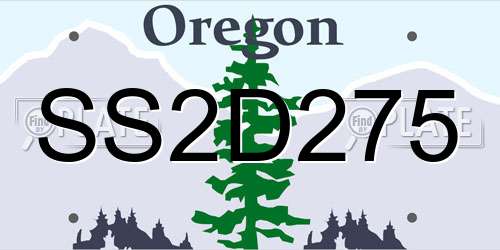 SS2D275 Oregon License Plate