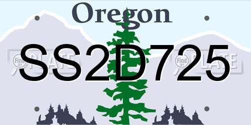 SS2D725 Oregon License Plate