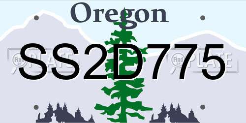 SS2D775 Oregon License Plate