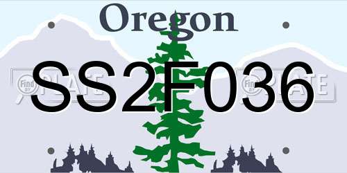 SS2F036 Oregon License Plate