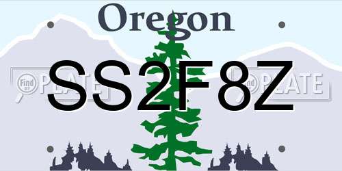 SS2F8Z Oregon License Plate