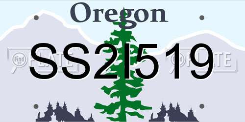 SS2I519 Oregon License Plate