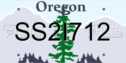 SS2I712 Oregon License Plate