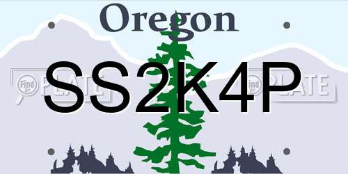 SS2K4P Oregon License Plate