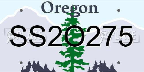 SS2O275 Oregon License Plate
