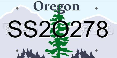 SS2O278 Oregon License Plate