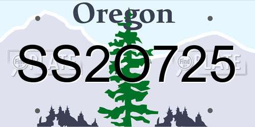 SS2O725 Oregon License Plate