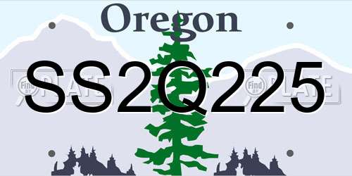 SS2Q225 Oregon License Plate
