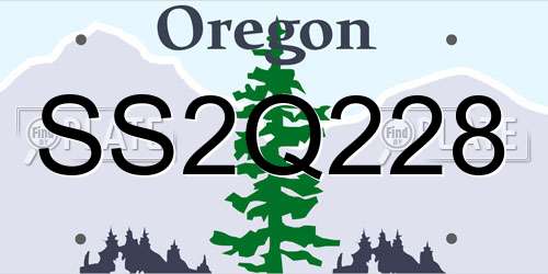 SS2Q228 Oregon License Plate
