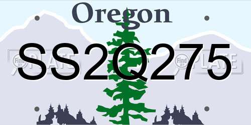SS2Q275 Oregon License Plate