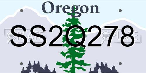SS2Q278 Oregon License Plate