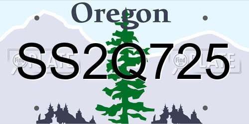 SS2Q725 Oregon License Plate