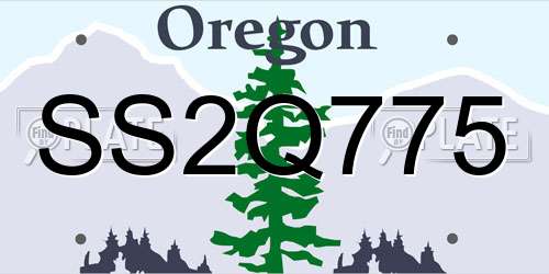 SS2Q775 Oregon License Plate