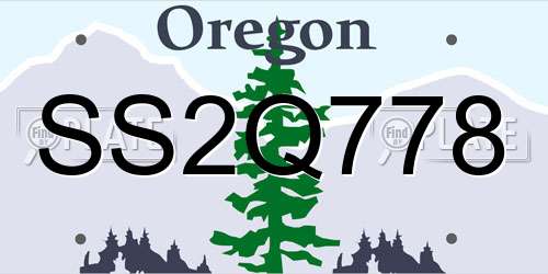 SS2Q778 Oregon License Plate