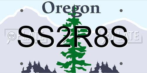 SS2R8S Oregon License Plate