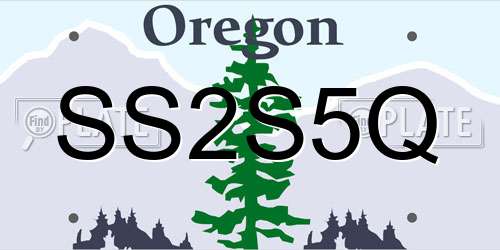 SS2S5Q Oregon License Plate