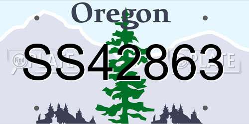 SS42863 Oregon License Plate