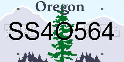 SS4O564 Oregon License Plate