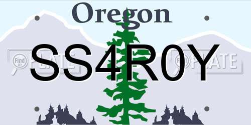 SS4R0Y Oregon License Plate