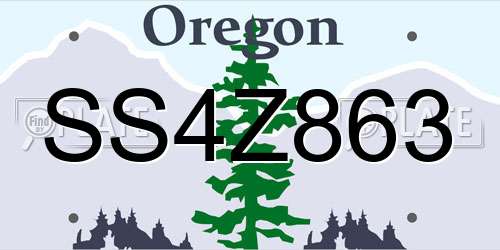 SS4Z863 Oregon License Plate