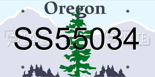 SS55034 Oregon License Plate