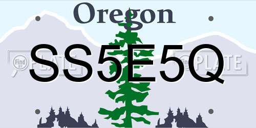 SS5E5Q Oregon License Plate