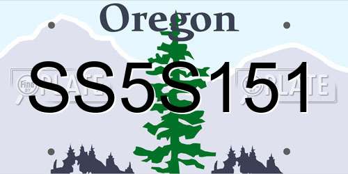 SS5S151 Oregon License Plate