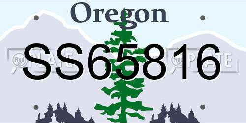 SS65816 Oregon License Plate