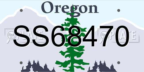 SS68470 Oregon License Plate
