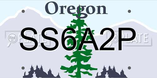 SS6A2P Oregon License Plate