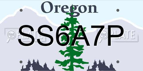 SS6A7P Oregon License Plate