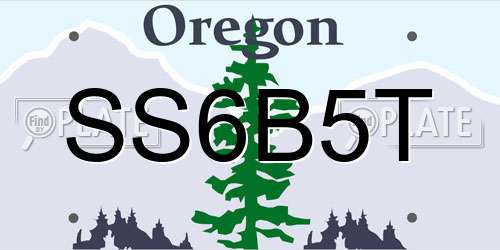 SS6B5T Oregon License Plate
