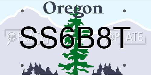 SS6B8T Oregon License Plate