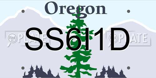 SS6I1D Oregon License Plate