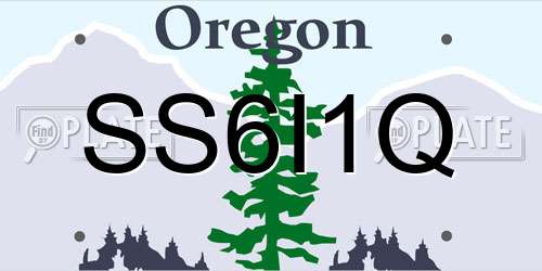 SS6I1Q Oregon License Plate