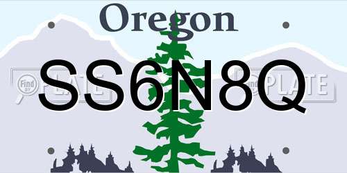SS6N8Q Oregon License Plate