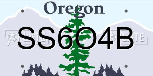 SS6O4B Oregon License Plate