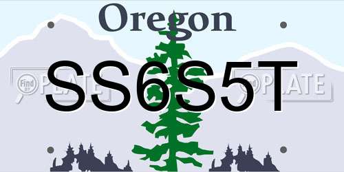 SS6S5T Oregon License Plate