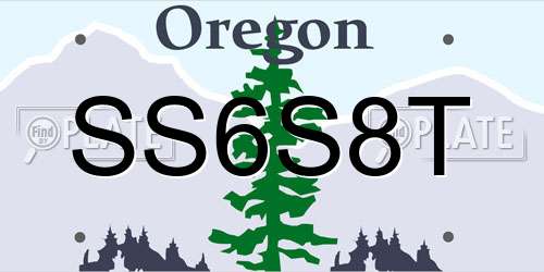 SS6S8T Oregon License Plate