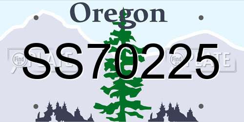 SS70225 Oregon License Plate