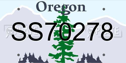 SS70278 Oregon License Plate