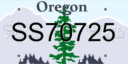 SS70725 Oregon License Plate
